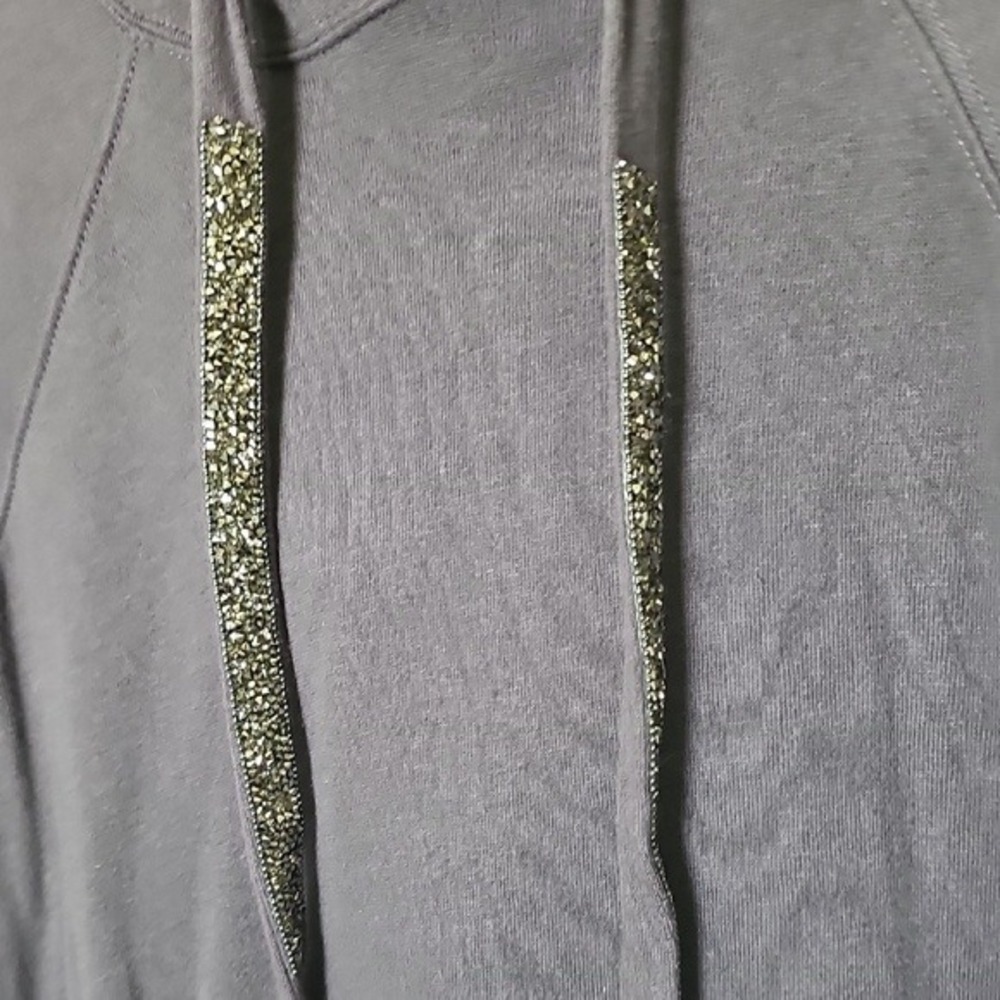 Torrid Gray Rhinestone Drawstring Pullover Hoodie… - image 3